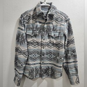 Wrangler Aztec Print Jacket in Gray and Blue